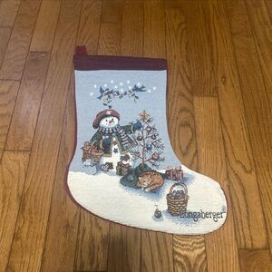 Vintage Longaberger Basket Christmas 20" Tapestry Stocking Treasures